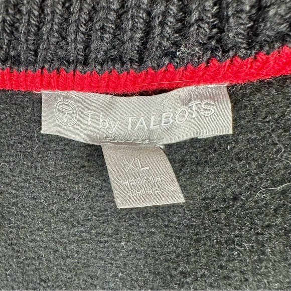 Talbots Zip Front Coatigan Sweater Jacket Wintery Geo Fleece Lined Cozy - Picture 7 of 10
